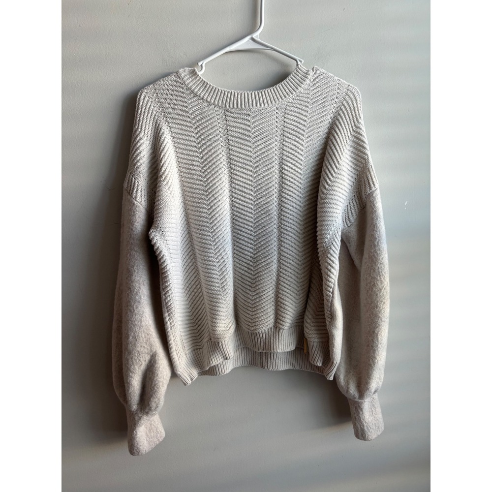 Marc New York Cream Chevron Knit Sweater Women Large
